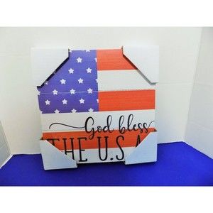 NEW Wood God Bless The USA Wall Art Rustic Home Decor